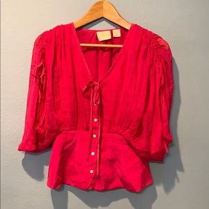 100% Silk kimono Slav blouse